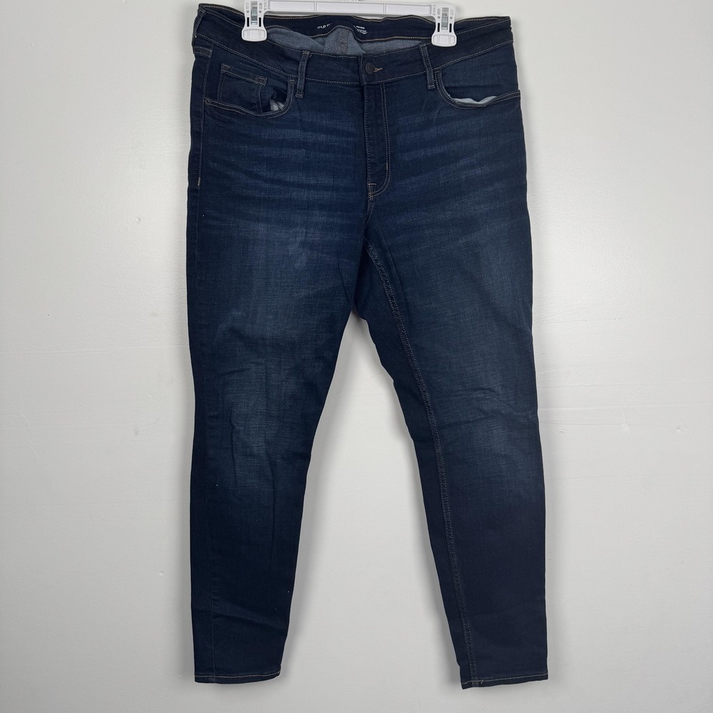 Old Navy Jeans Womens 16 (35x27) Blue Mid-Rise Rockstar Super Skinny Stretch